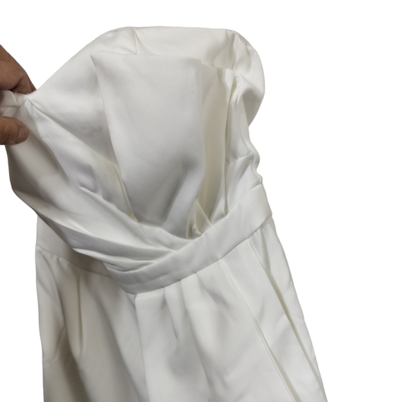 2459) Lulus Won A Heart White Strapless Wide-Leg Pantsuit Size Small - Picture 5 of 14